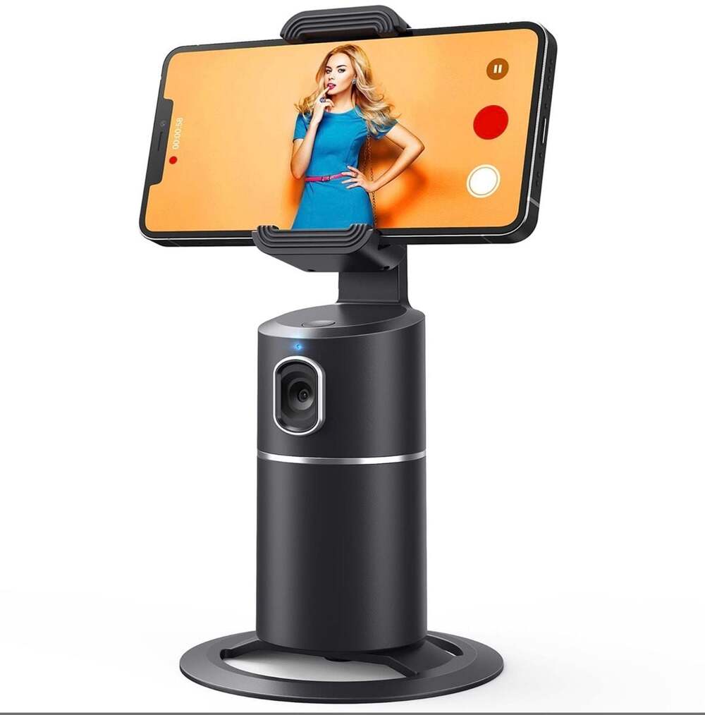 Auto Face Tracking Tripod, 360° Rotation AI Smart Tracking Phone Holder, No App